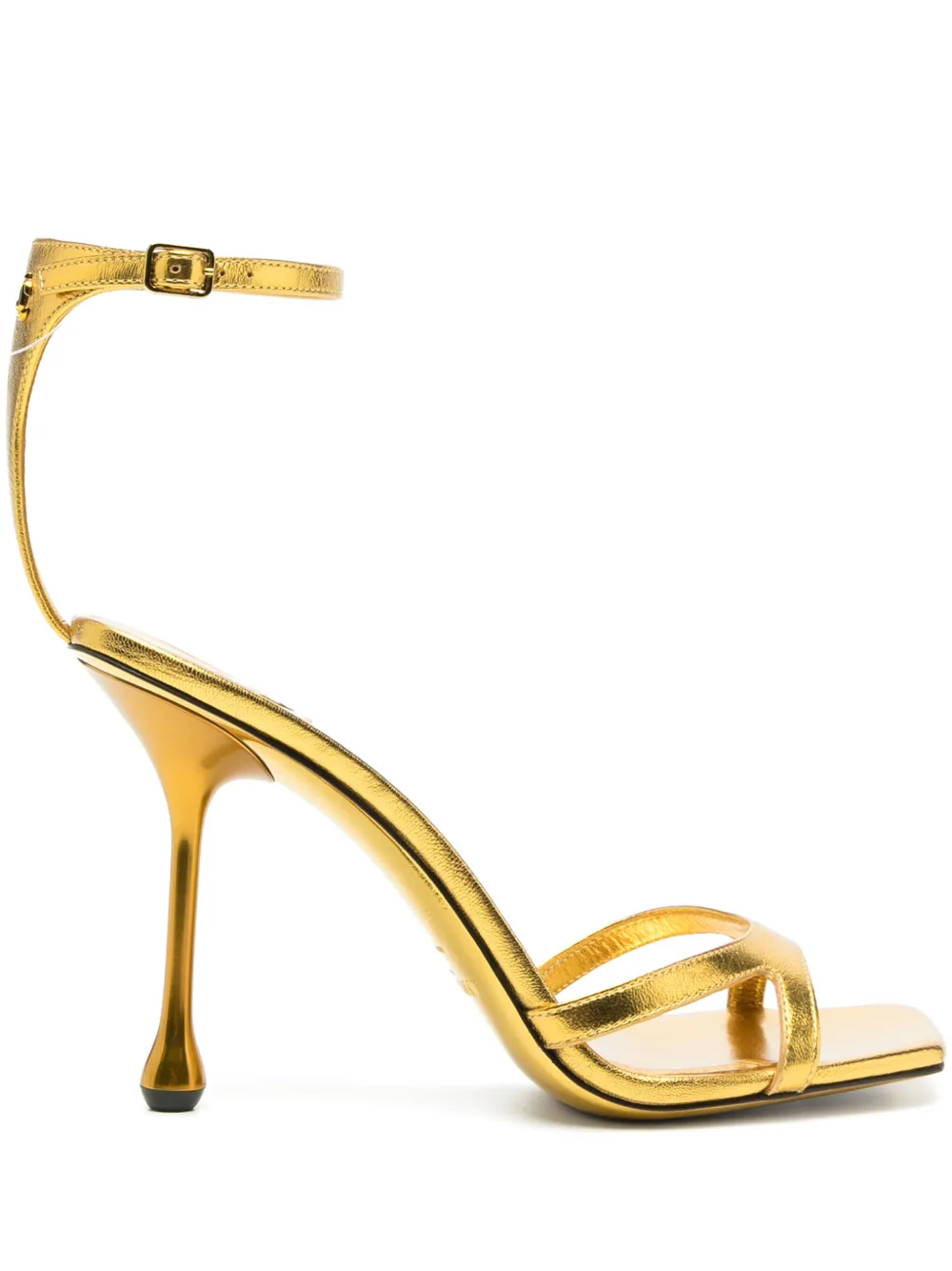 Jimmy Choo Ixia 95mm metallic leather sandals - Oro