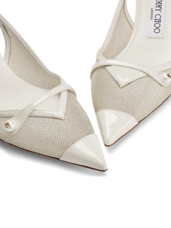 【Jimmy Choo】Amita 45 レザートリム スリングバック パンプス Amel 50 | ブラックナッパレザー・スリングバックパンプス