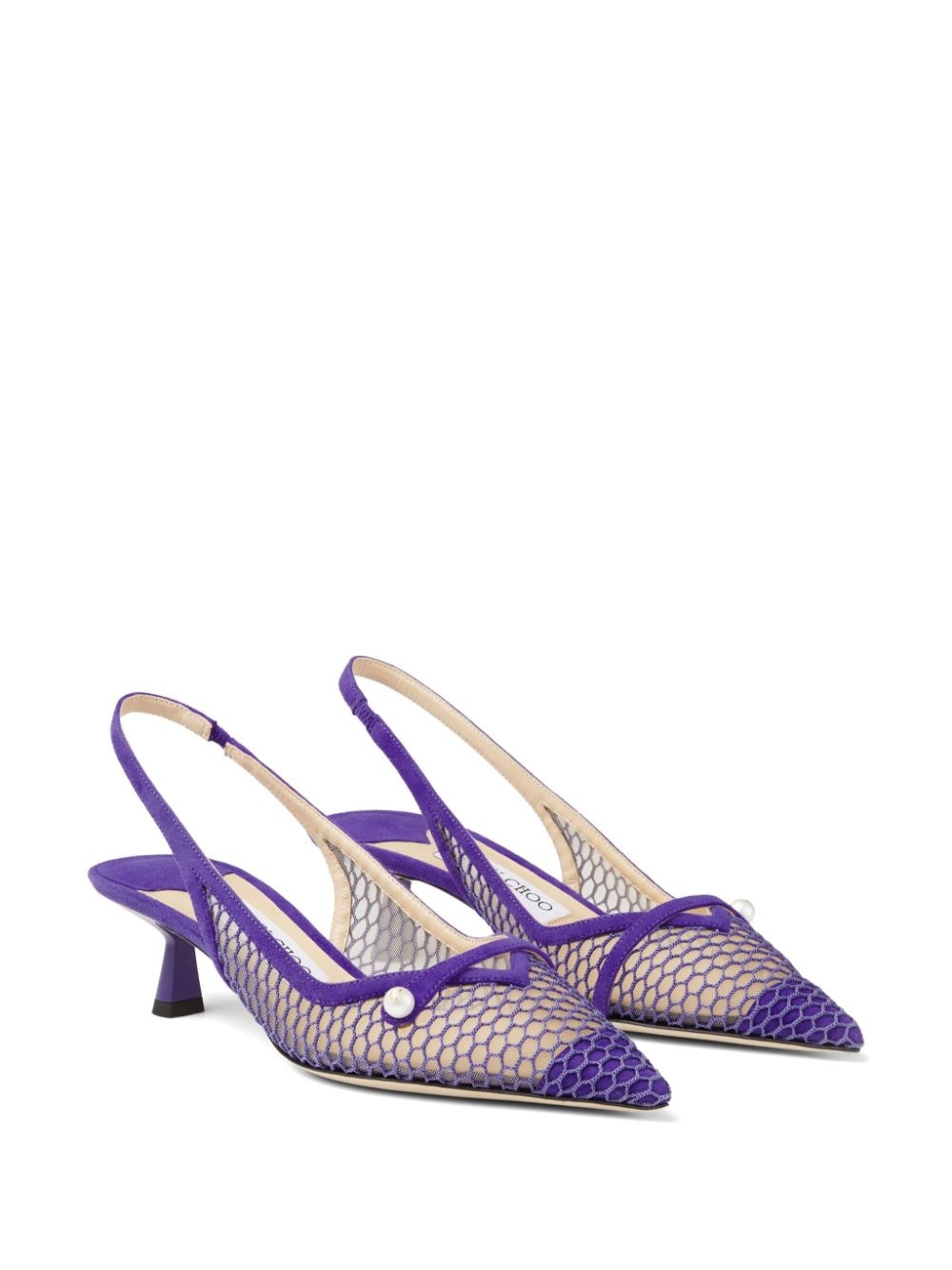 Shop Jimmy Choo Amita 45mm Fishnets Sandals In Purple