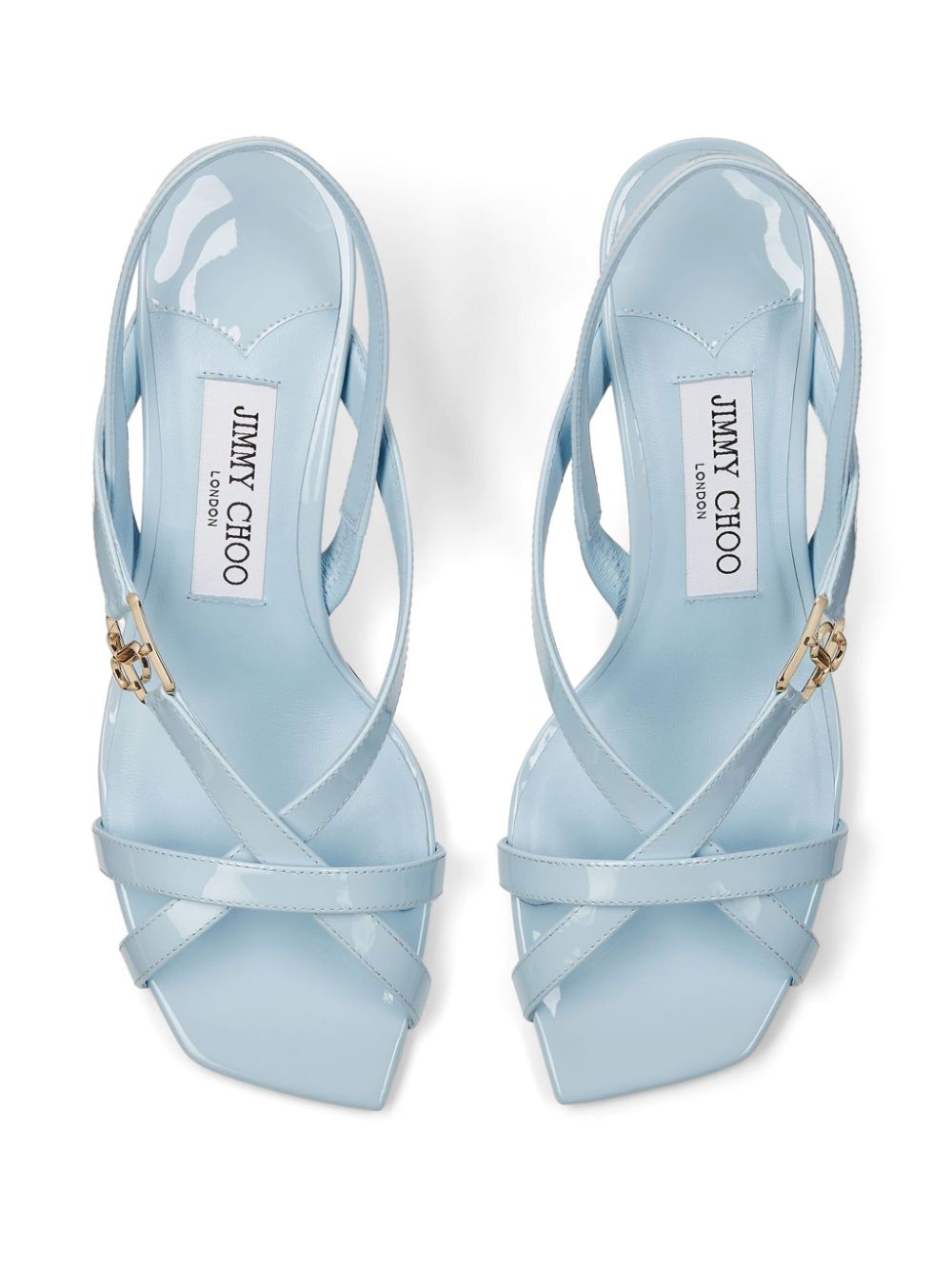 Shop Jimmy Choo Jess 65mm Leather Sandals In Blue