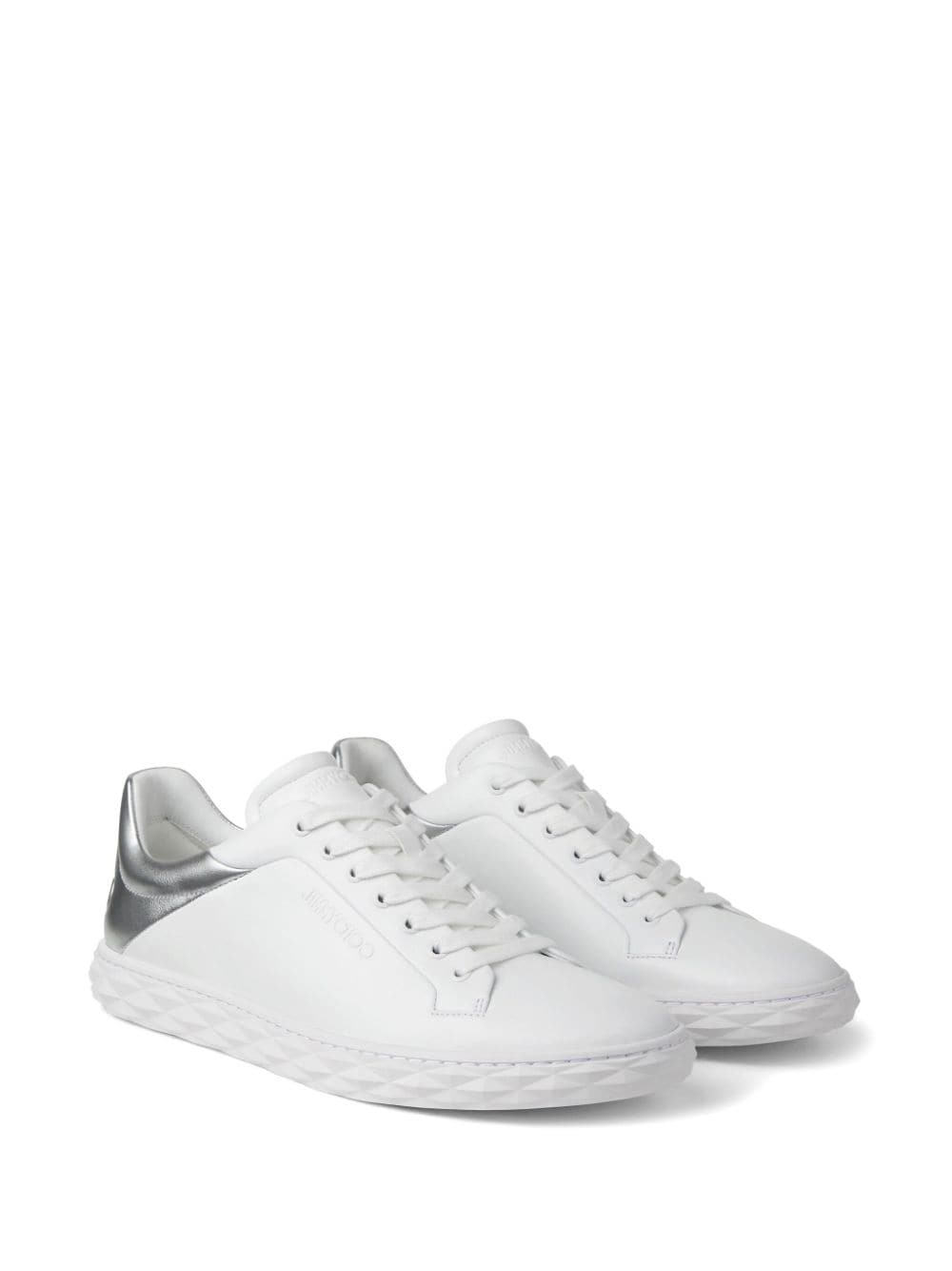 Shop Jimmy Choo Diamond Light/m Ii Leather Sneakers In White