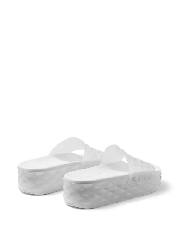 【送料&関税込】Jimmy Choo Diamond Slide Sandals Jimmy Choo Diamond Slides | White | FARFETCH