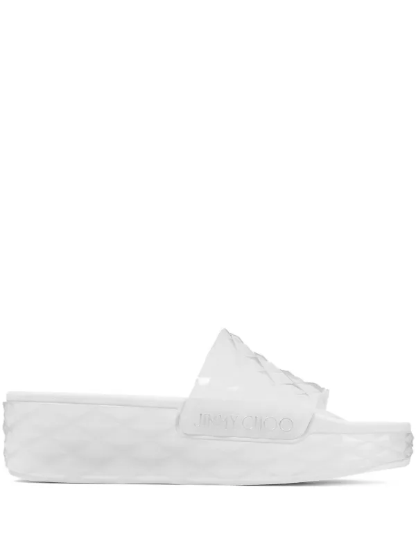 【送料&関税込】Jimmy Choo Diamond Slide Sandals Jimmy Choo Diamond Slides | White | FARFETCH