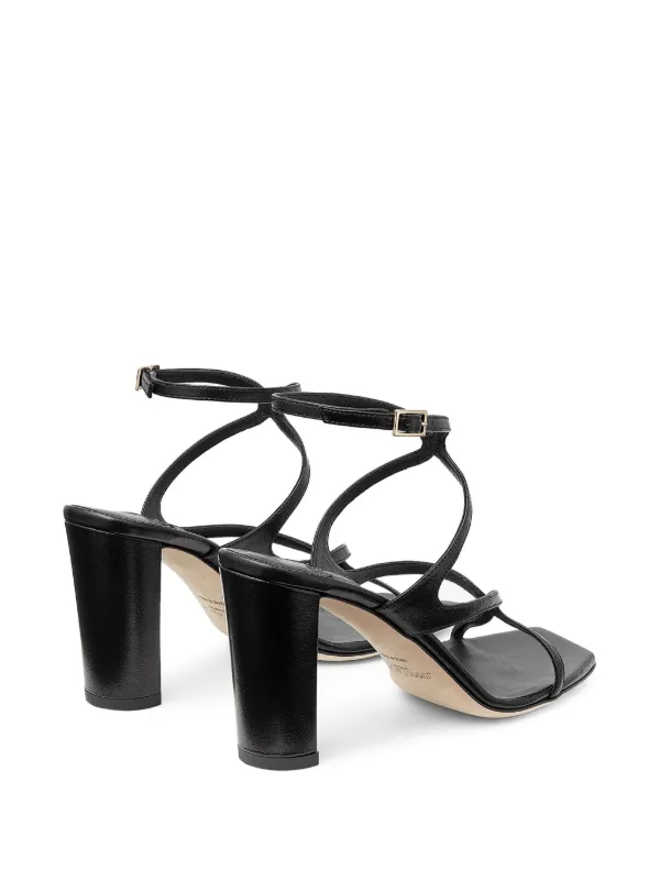 Jimmy Choo Azie 85mm レザーサンダル | ブラック | FARFETCH JP