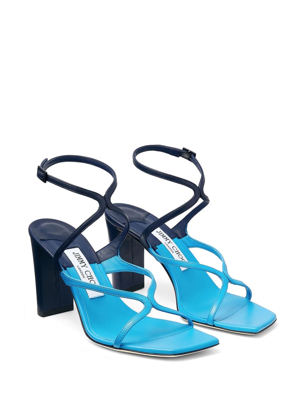 Shop Jimmy Choo Azie 85mm Two-tone Sandals In Blue