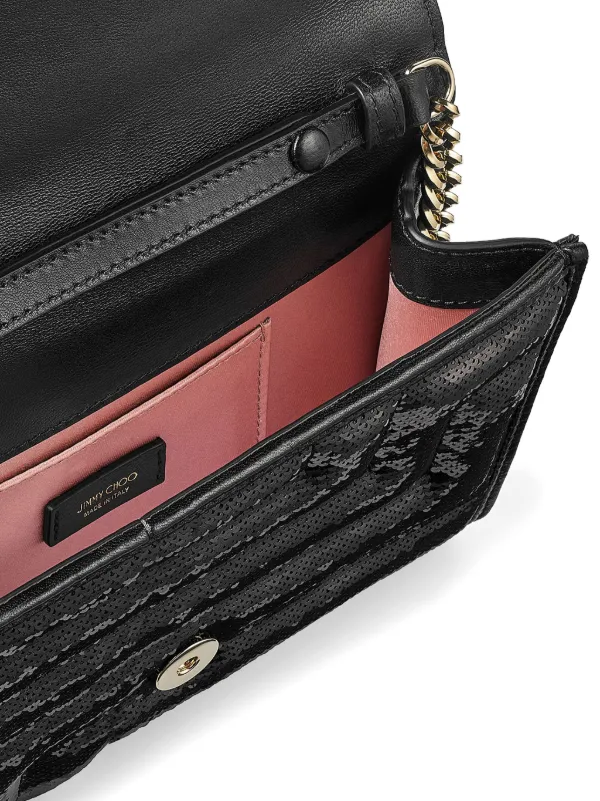 Jimmy Choo Avenue sequin-embellished Clutch Bag | Black