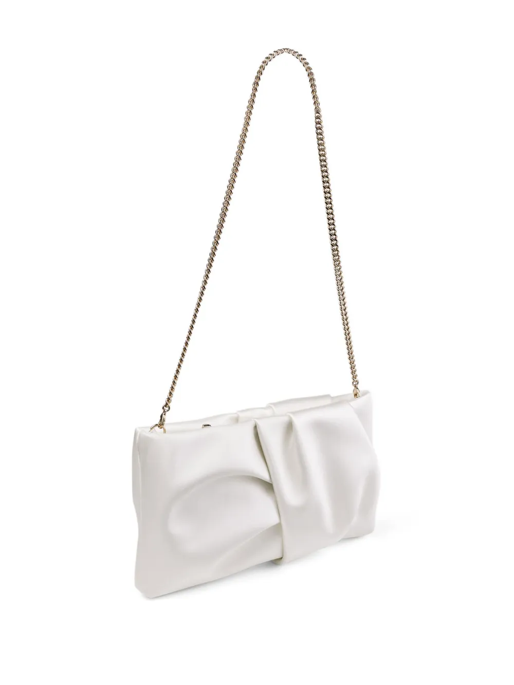 Shop Jimmy Choo Bonny Gathered Clutch Bag In White