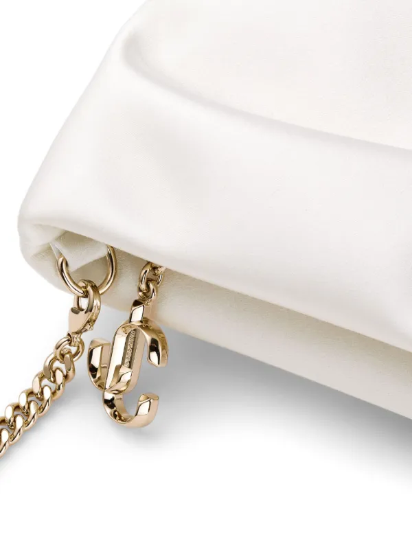 Jimmy Choo Bonny Gathered Clutch Bag | White | FARFETCH