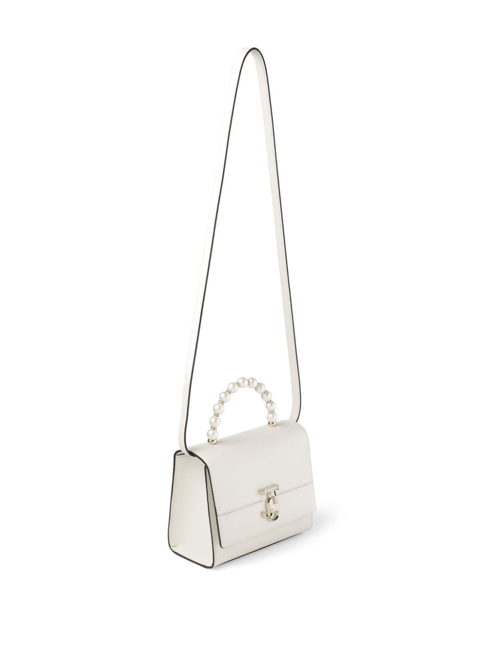 Shop Jimmy Choo Small Avenue Leather Tote Bag In White