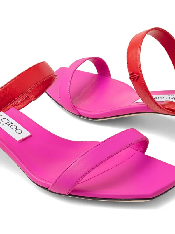 【Jimmy Choo】KYDA SANDAL 35MM◆KYDA35PHN Kyda 35 | Sky and Navy Nappa Leather Sandals | JIMMY CHOO