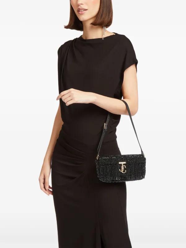 Jimmy Choo Avenue Slim ショルダーバッグ ブラック/ラテ Jimmy Choo Avenue ショルダーバッグ ミニ | ブラック | FARFETCH JP