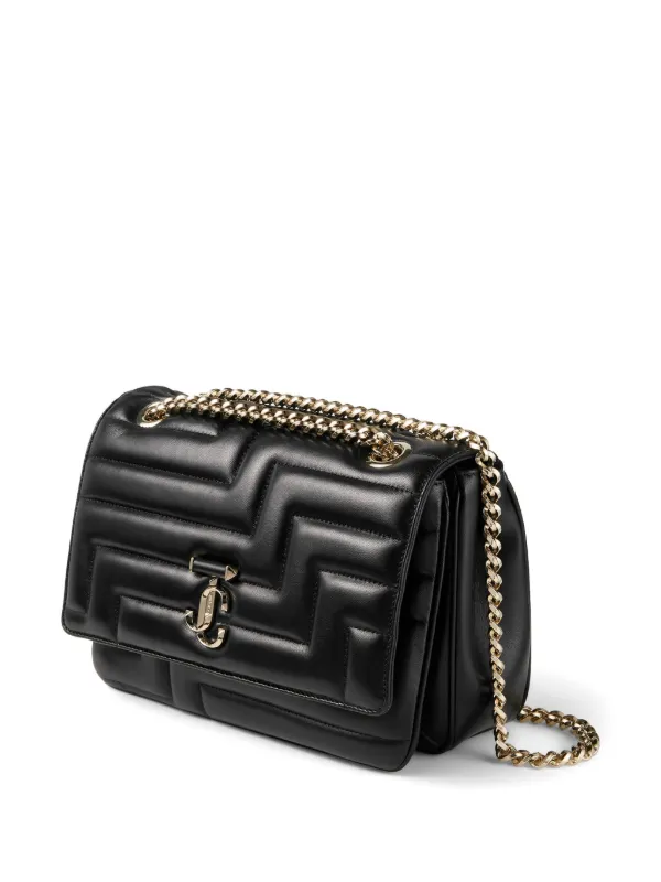 ★JIMMY CHOO★ AVENUE Shoulder bag【完売前に!】 Avenue Slim Shoulder | Black and Latte Avenue Nappa Leather