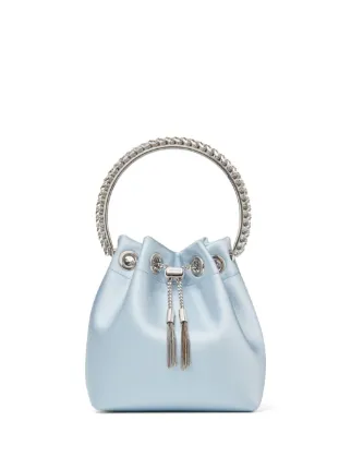 トートバッグ jimmy choo bon bon satin crystal BON BON | Black Satin Bag with Crystals | JIMMY CHOO