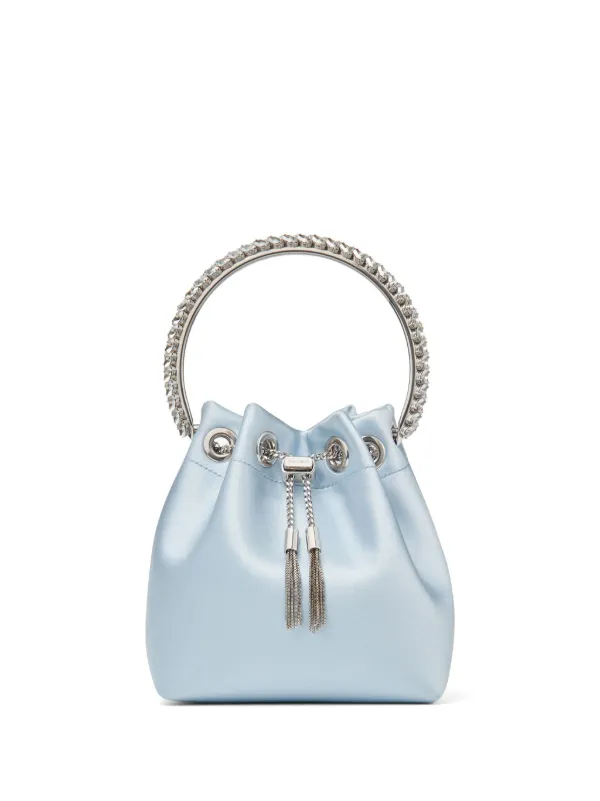 Jimmy Choo Bon Bon ビジュートリム サテンバッグ | ブルー | FARFETCH JP