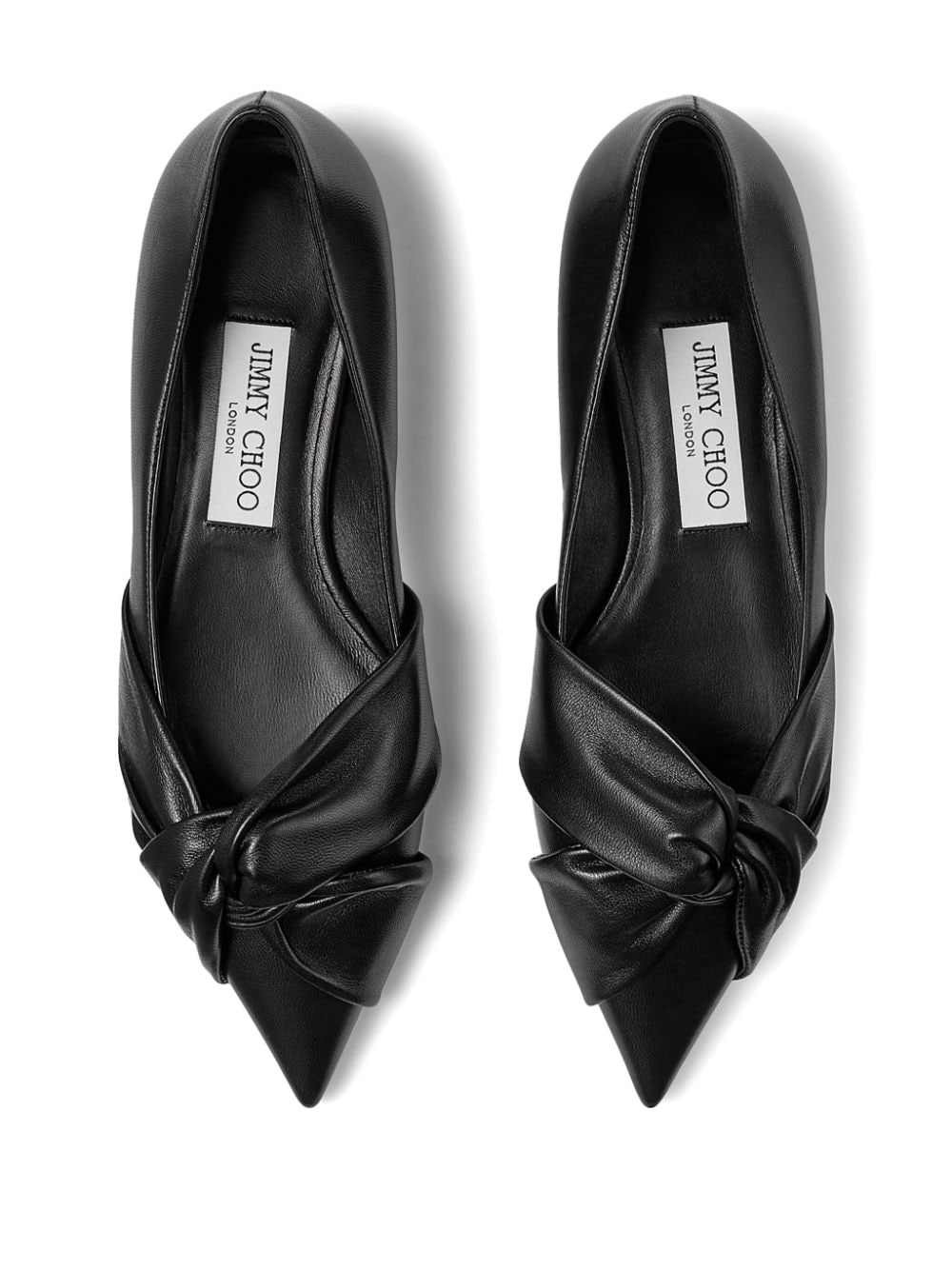 Shop Jimmy Choo Hedera Knot-detail Ballerina Shoes In Black