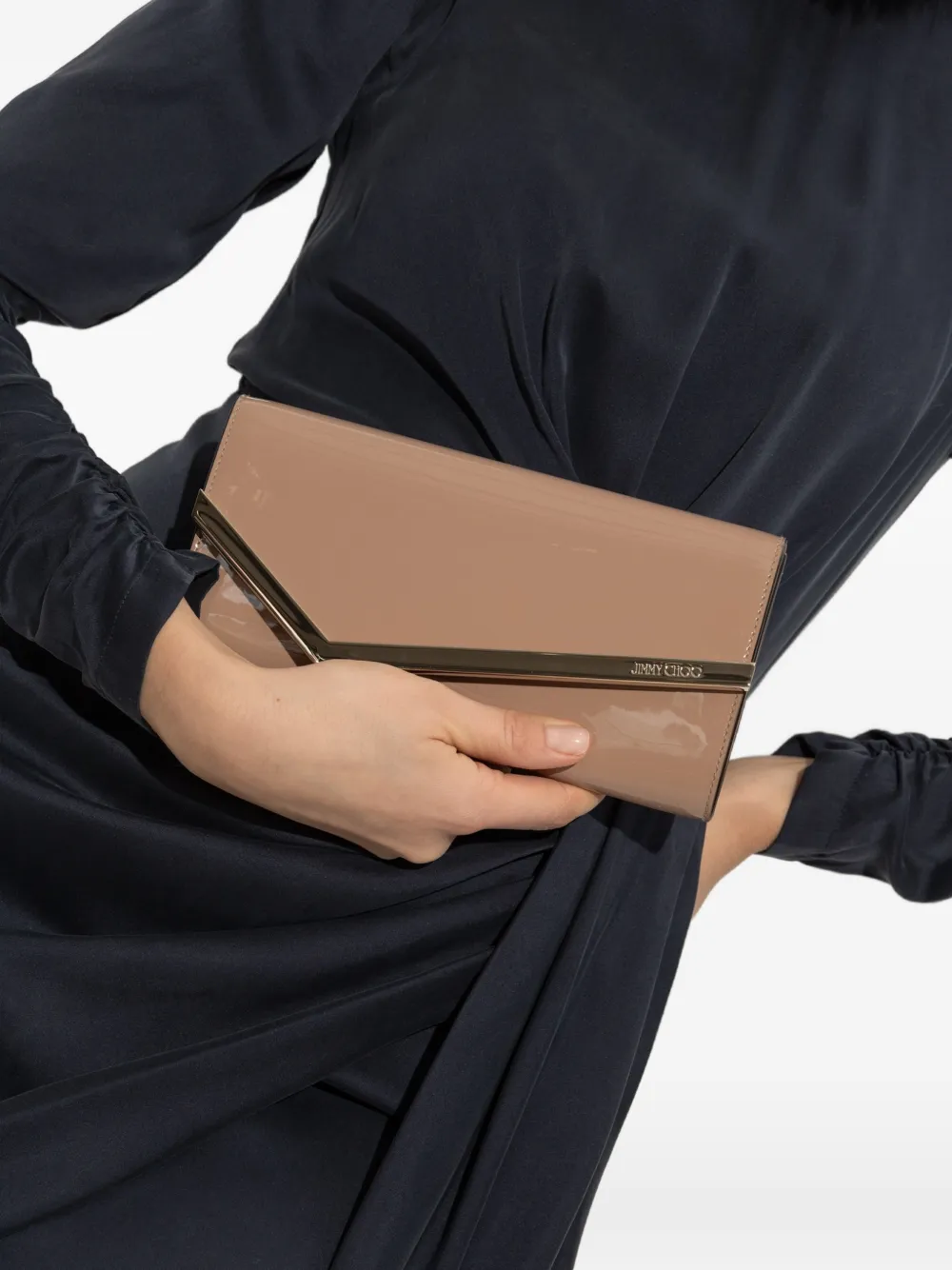 Jimmy Choo Emmie Clutch Bag in Neutrals, view 2