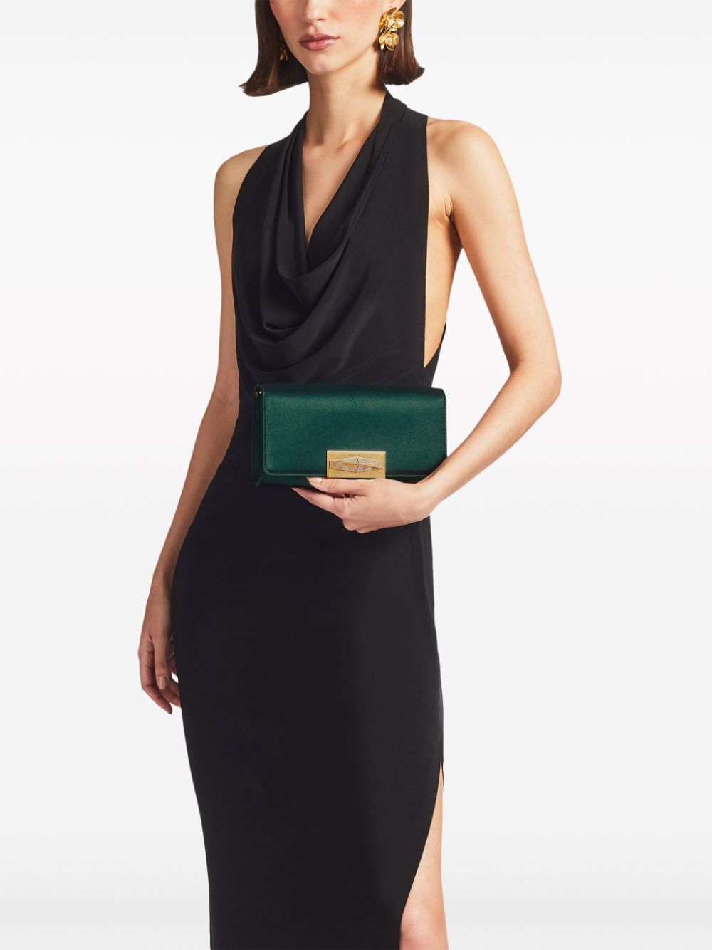 Shop Jimmy Choo Diamond Mini Shoulder Bag In Green