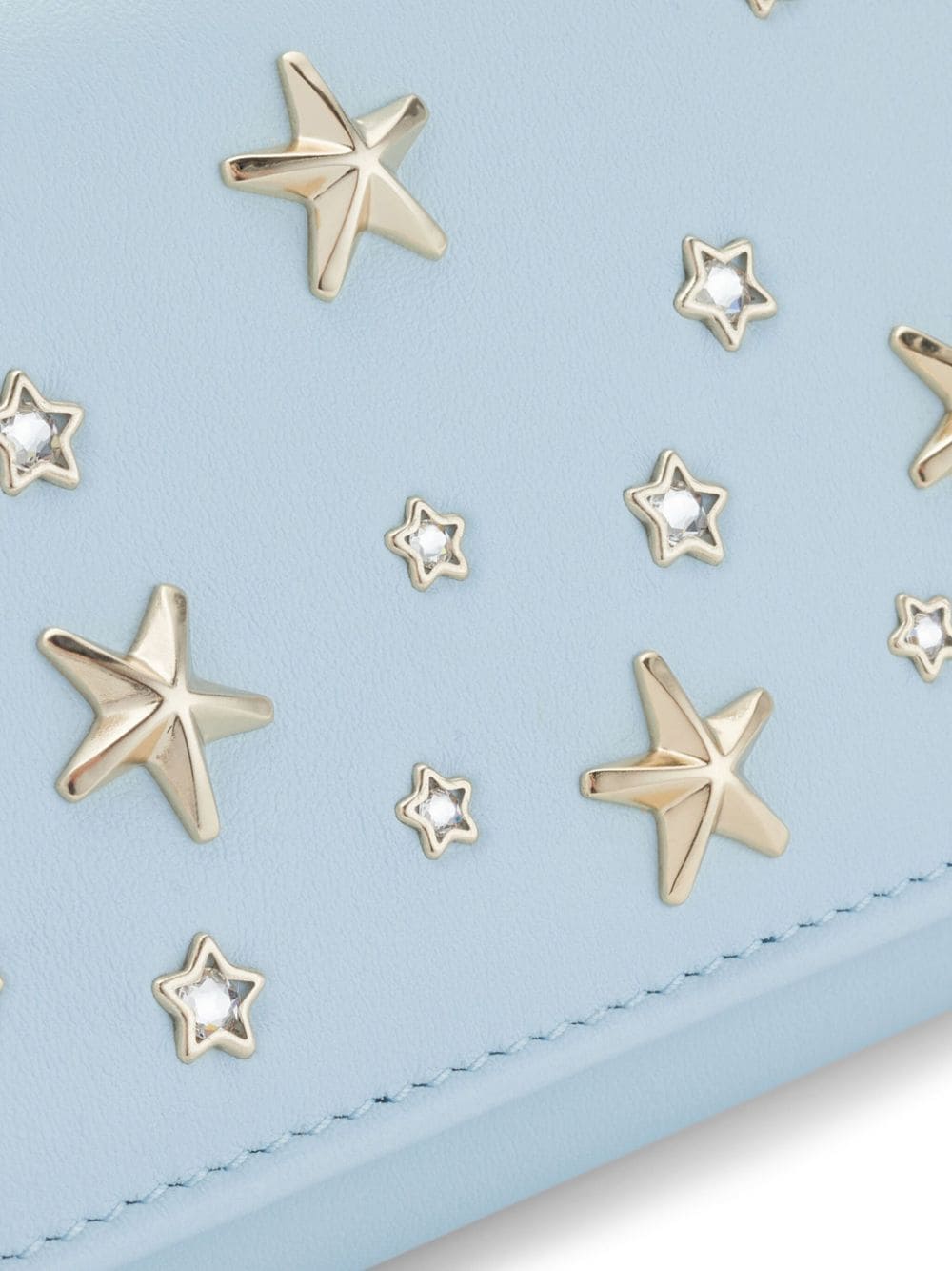 Shop Jimmy Choo Nino Star Stud-embellished Wallet In Blue