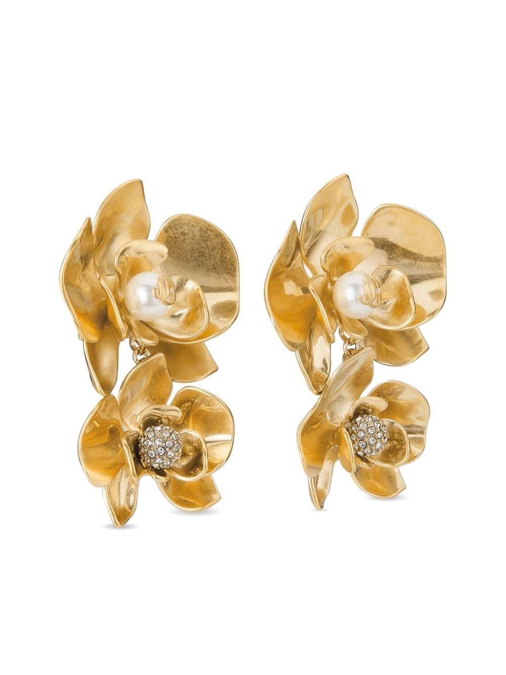 Shop Jimmy Choo Petal Logo-plaque Earrings In Gold