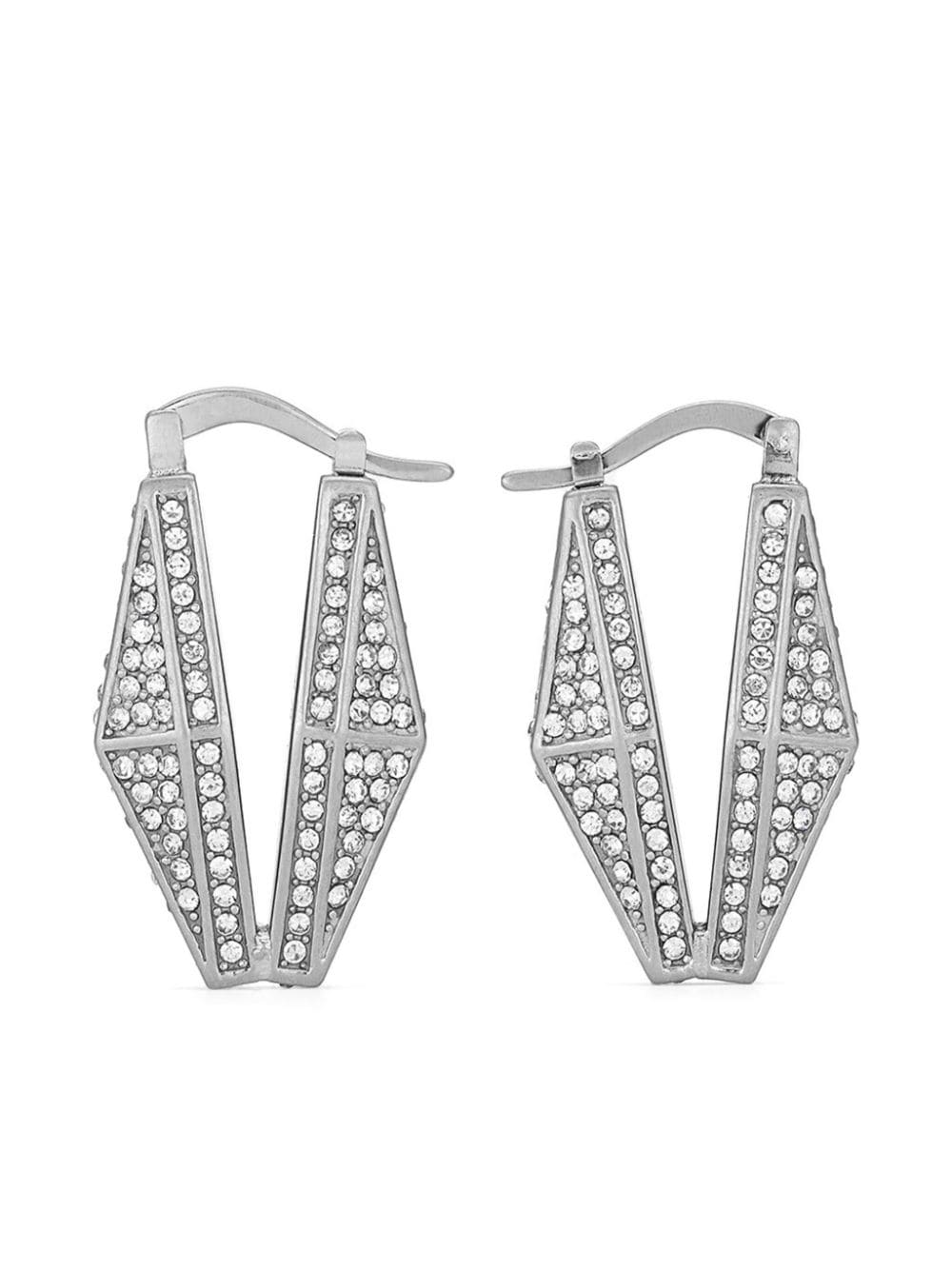 Jimmy Choo Diamond Chain crystal-embellished earrings - Argento