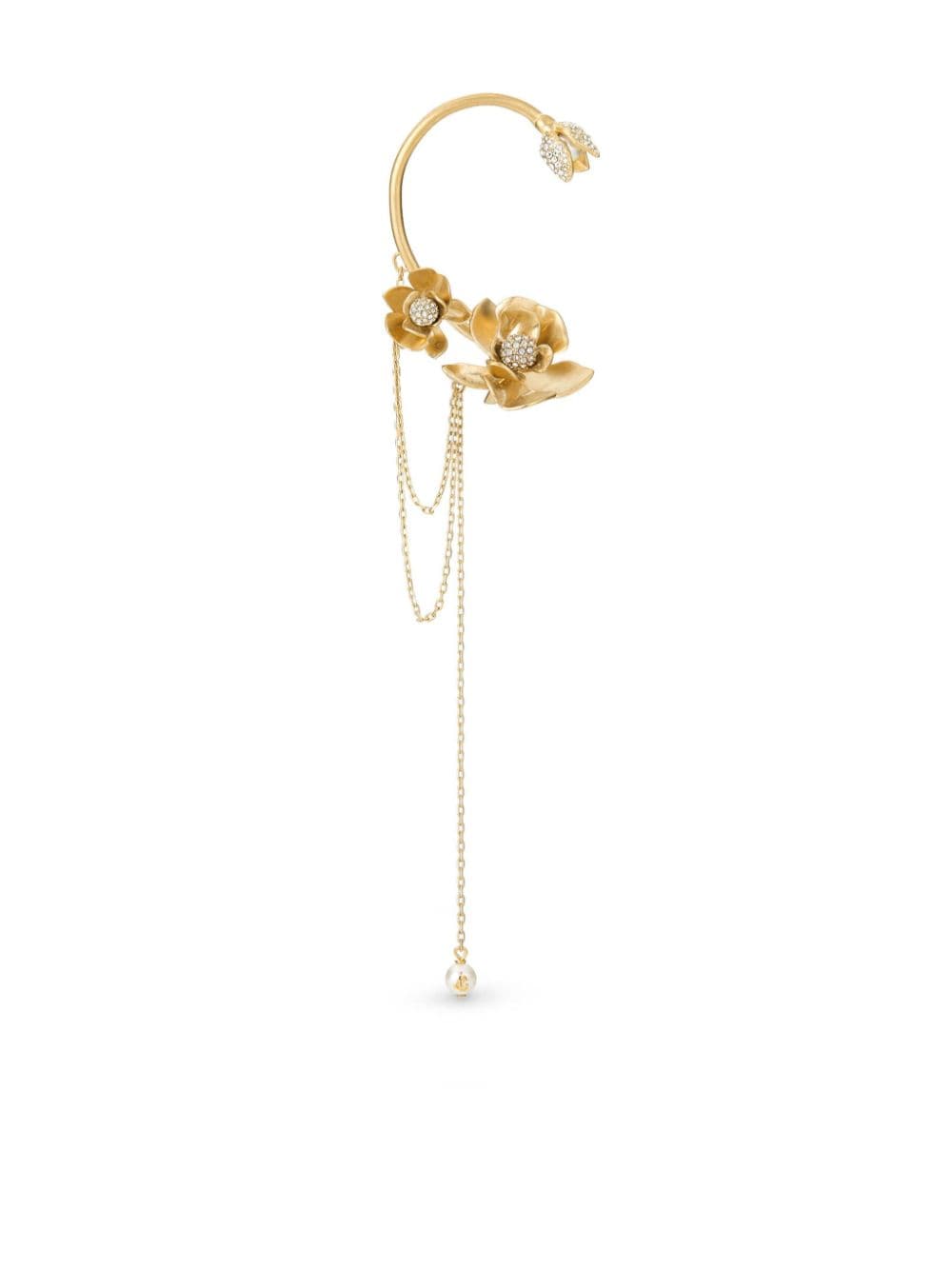 Jimmy Choo Petal crystal-embellished earcuff - Oro