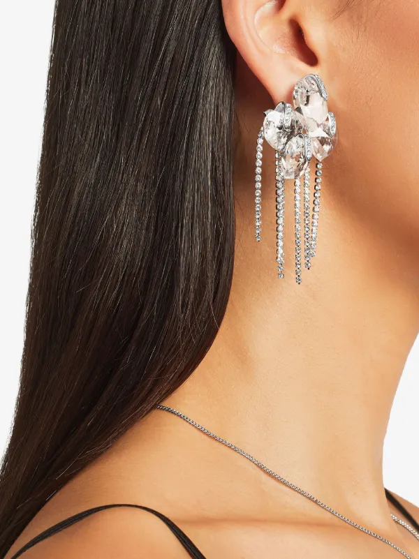 JIMMY CHOO Heart Drop Earring クリスタル付き Jimmy Choo Heart Crystal Drop Earrings | Silver | FARFETCH