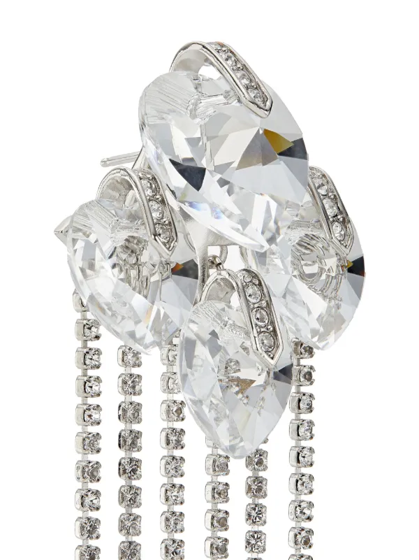 JIMMY CHOO Heart Drop Earring クリスタル付き Jimmy Choo Heart Crystal Drop Earrings | Silver | FARFETCH