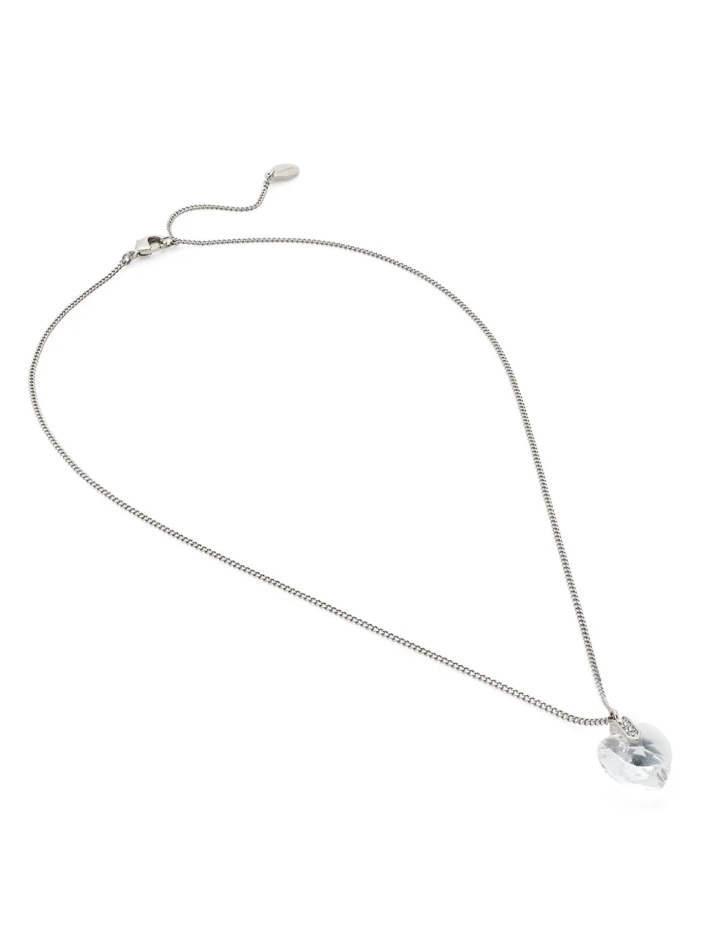 Jimmy Choo Heart Crystal Pendant Necklace In Silver