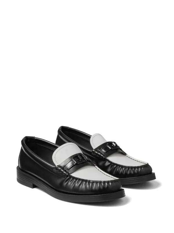 Jimmy Choo Addie logo-plaque Leather Loafers | Black