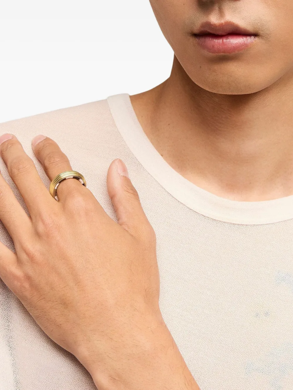 AMI Paris Lineami ribbed ring | Women | Image 2