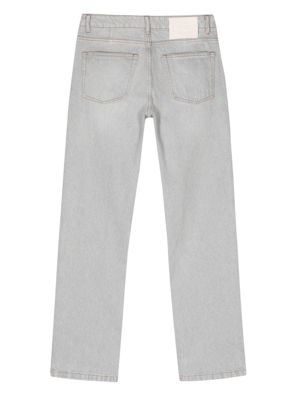 Shop Ami Alexandre Mattiussi Low-rise Straight-leg Jeans In 0555 Javel Grey