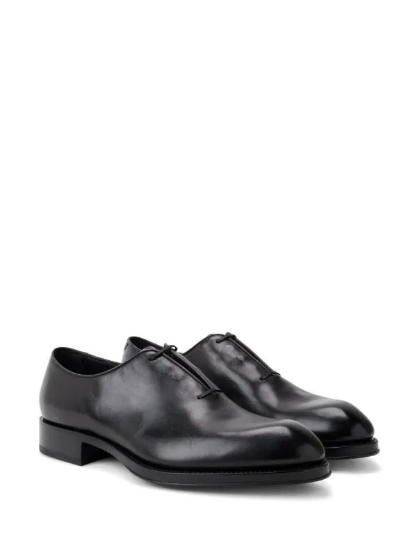 Ferragamo エナメルレザー オックスフォードシューズ | ブラック