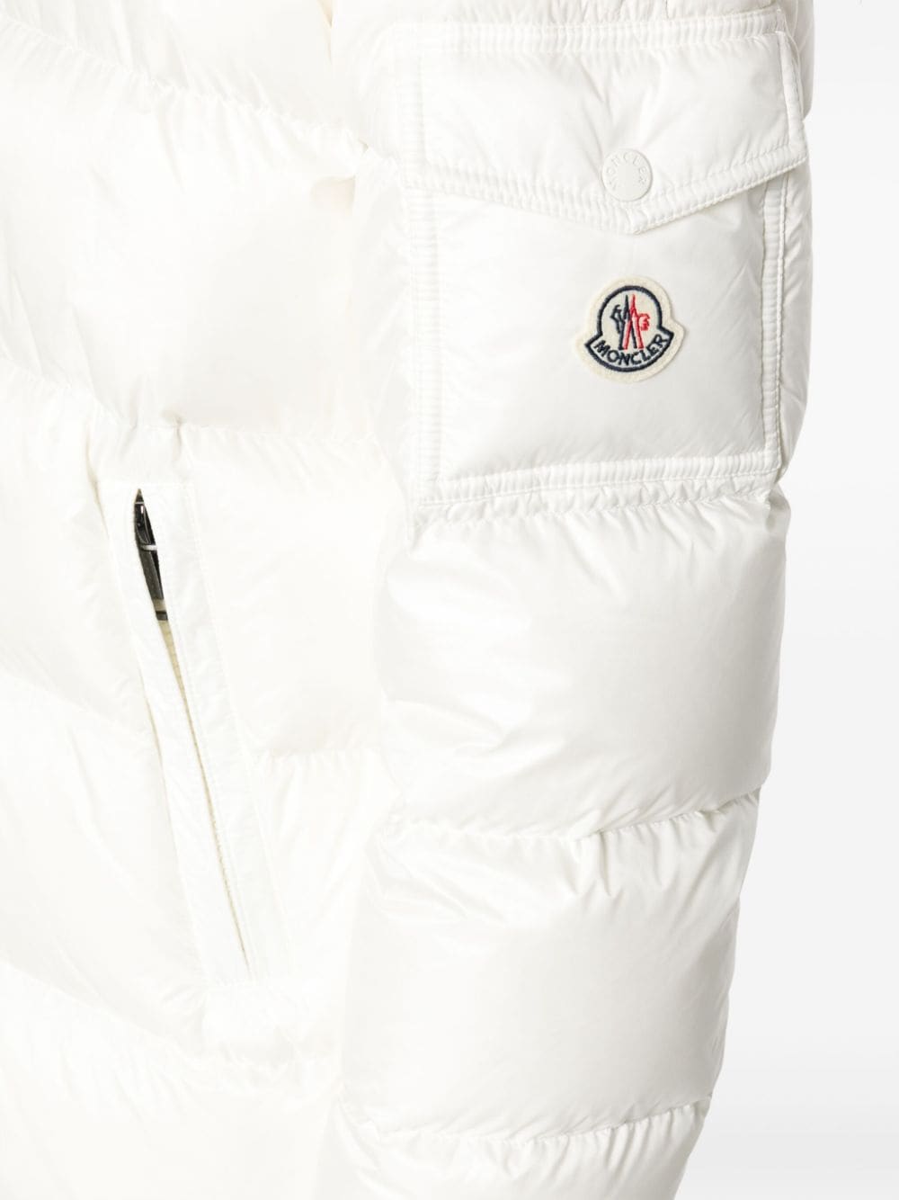 Shop Moncler Mairefur Hooded Quilted Jacket In White