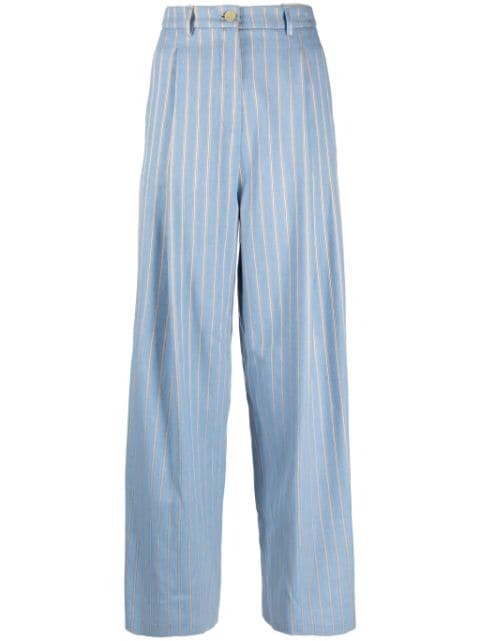 Alysi striped wide-leg wool-blend trousers