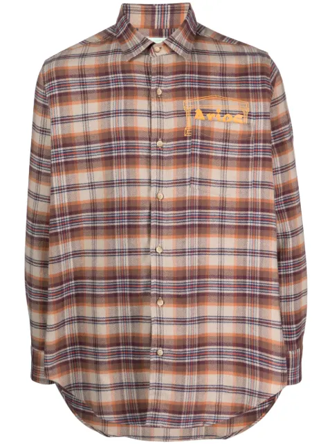 Aries plaid-check flannel shirt