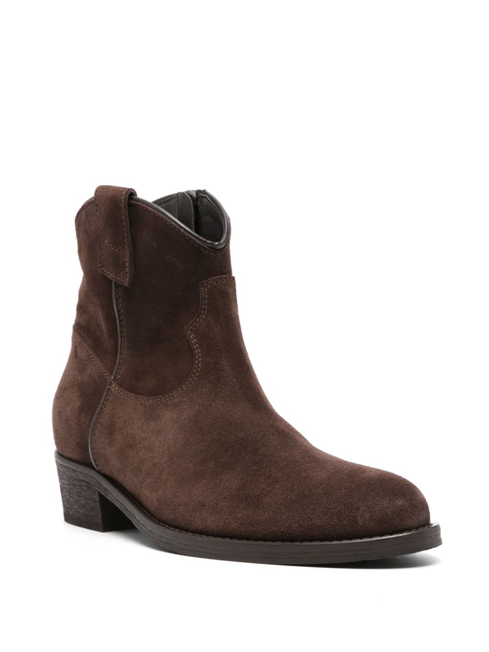 Via Roma 15 Texan 40mm suede ankle boots - Bruin