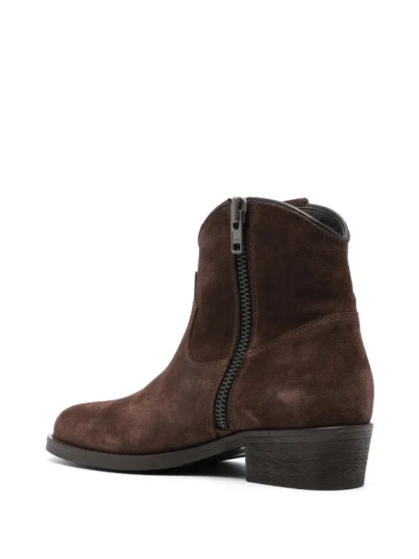 Via Roma 15 Texan 40mm Suede Ankle Boots Farfetch