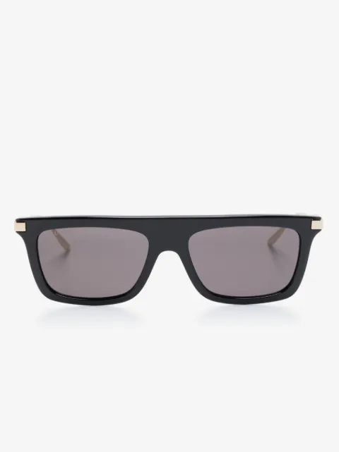Gucci Eyewear Interlocking G logo-engraved rectangle-frame sunglasses
