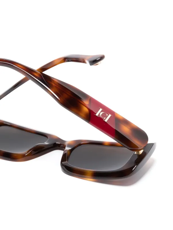 Carolina Herrera Tortoiseshell rectangle-frame Sunglasses  display picture 1