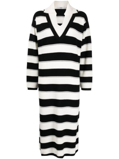 b+ab striped polo midi dress