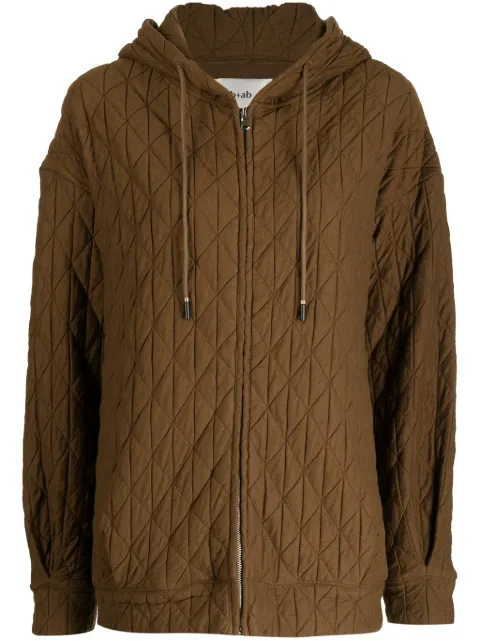 b+ab hooded quilted zip-up jacket