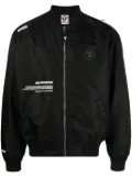 AAPE BY *A BATHING APE® logo-patch zip-up bomber jacket - Black