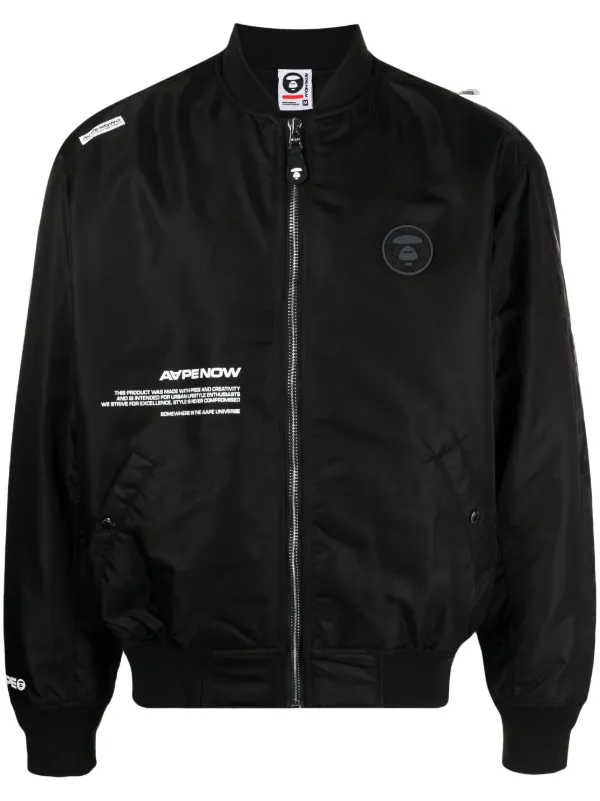 AAPE BY *A BATHING APE® logo-patch zip-up Bomber Jacket - Farfetch