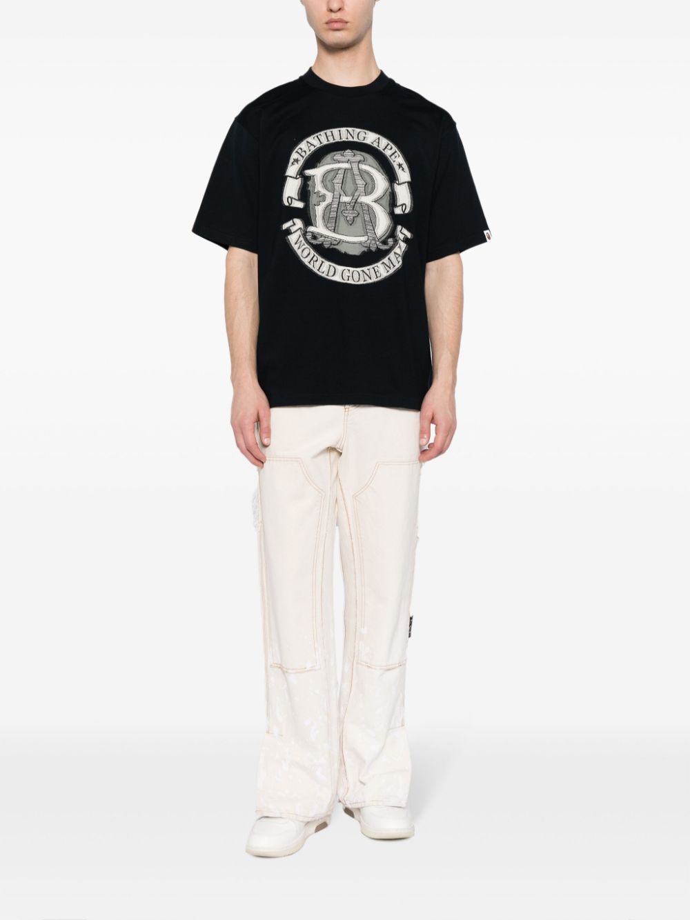 A BATHING APE® graphic-print cotton T-shirt - Zwart