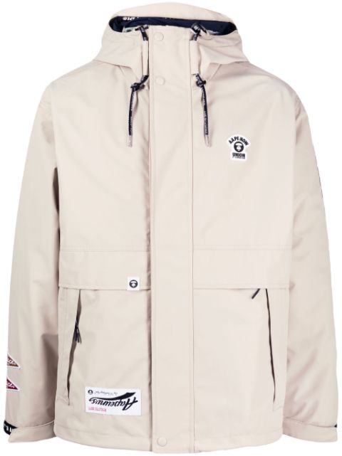 AAPE BY *A BATHING APE logo-patch layered hooded jacket Men