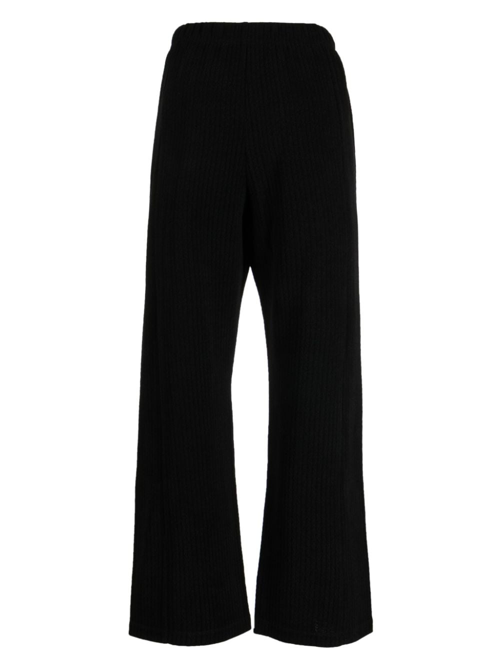 b+ab elasticated-waist straight-leg trousers - Zwart