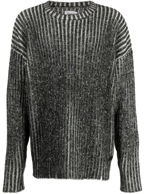 izzue two-tone ribbed-knit jumper