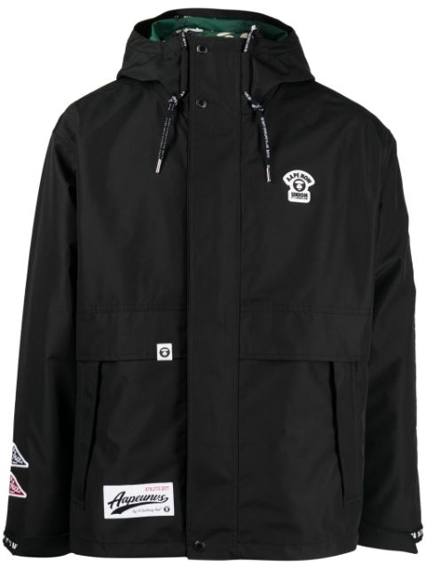 AAPE BY *A BATHING APE logo-patch layered hooded jacket Men