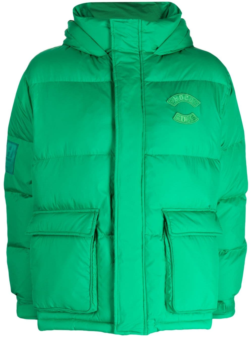 Chocoolate Logo-patch Padded Jacket In Green
