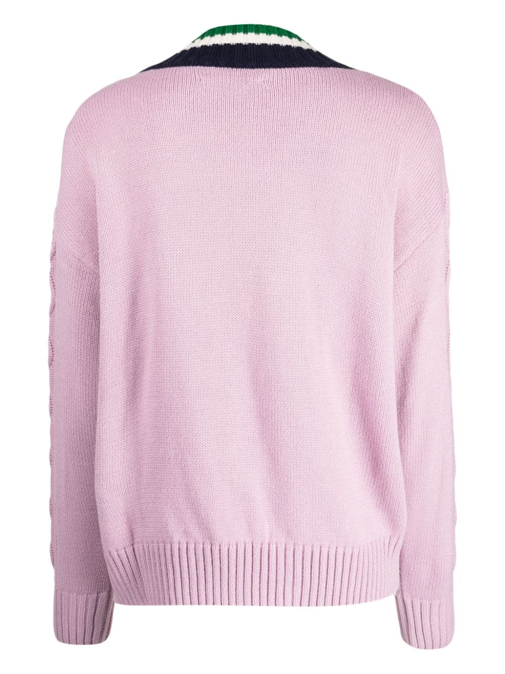 Shop Chocoolate Logo-patch Cable-knit Jumper In Purple